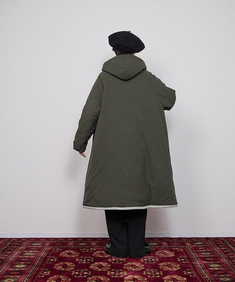 Reversible long puffed blouson