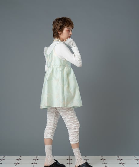 Flower jacquard mini dress