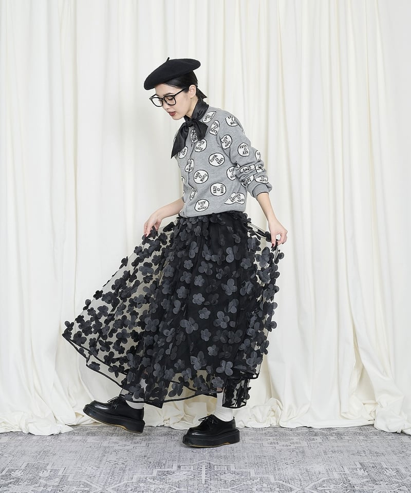 スカート theredthread S butterfly gather skirt THEREDTHREAD】S butterfly gather skirt
