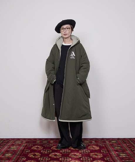 Reversible long puffed blouson