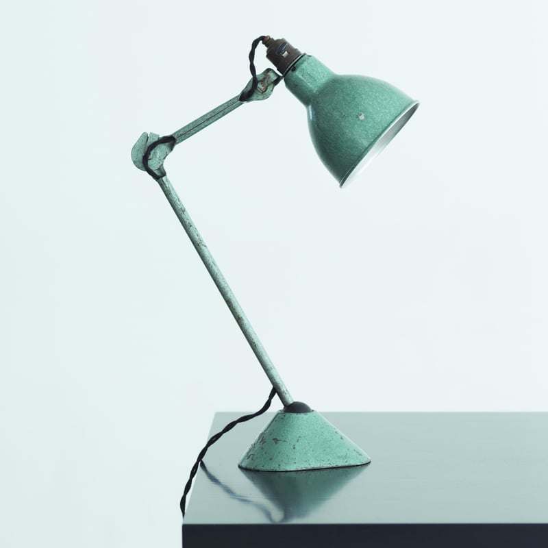 LAMPE GRAS 205 RAVEL HAMMERED GREEN 1960'S O