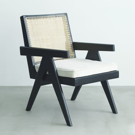 PIERRE JEANNERET ピエール・ジャンヌレ  EASY ARM CHAIR BLACK 1950'S ORIGINAL VINTAGE (No.B3)