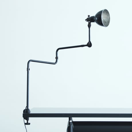 LAMPE GRAS 211 SEMI-FIXED DOUBLE-ELBOW BLACK ENAMEL 1920'S ORIGINAL VINTAGE (No.B4)