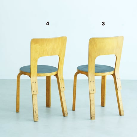 ALVAR AALTO アルヴァ・アアルト 81A TABLE & CHAIR66 4脚セット ORIGINAL VINTAGE (No.T2C8)