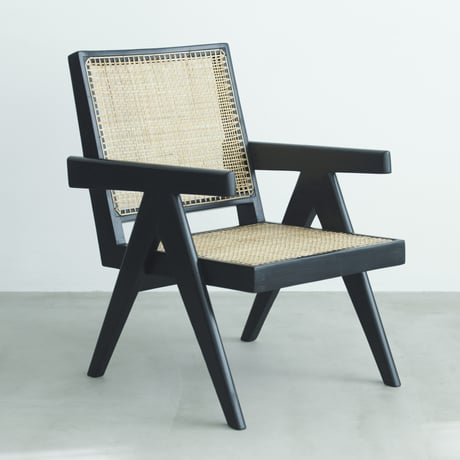 PIERRE JEANNERET ピエール・ジャンヌレ  EASY ARM CHAIR BLACK 1950'S ORIGINAL VINTAGE (No.B3)