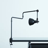 LAMPE GRAS 211 SEMI-FIXED DOUBLE-ELBOW BLACK ENAMEL 1920'S ORIGINAL VINTAGE (No.B4)