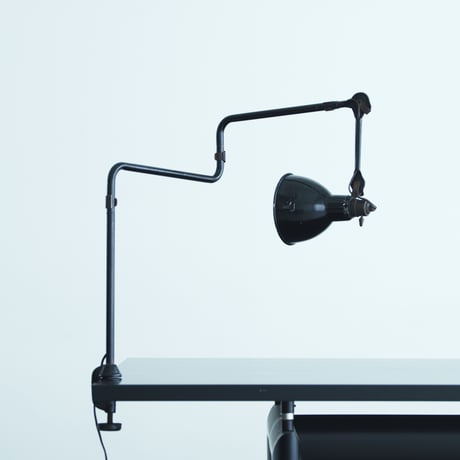 LAMPE GRAS 211 SEMI-FIXED DOUBLE-ELBOW BLACK ENAMEL 1920'S ORIGINAL VINTAGE (No.B4)