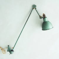 LAMPE GRAS 202 FIXED RAVEL HAMMERED GREEN   1960'S  ORIGINAL VINTAGE (No.ASM003)