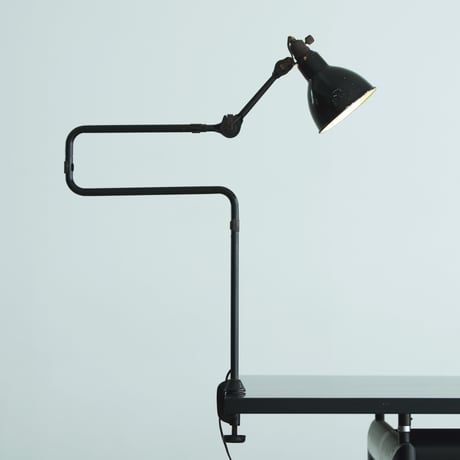 LAMPE GRAS 211 SEMI-FIXED DOUBLE-ELBOW BLACK ENAMEL 1920'S ORIGINAL VINTAGE (No.B4)