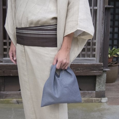 あづま袋 / 万筋 縞 薄黄緑