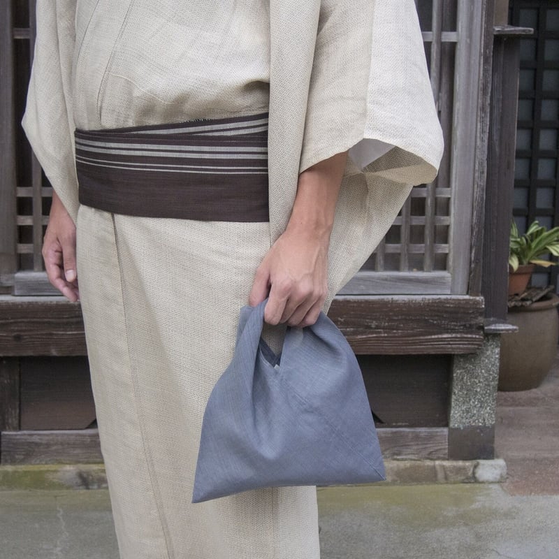 あづま袋 / 万筋 縞 薄黄緑 | 能登上布 公式ONLINE STORE