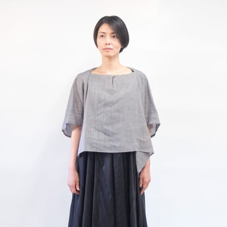〔凛装〕 貫頭衣プルオーバー / 無地　墨黒