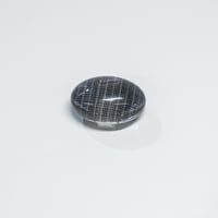 帯留　浮布〔clear cloth 〕/  楕円  縞　黒