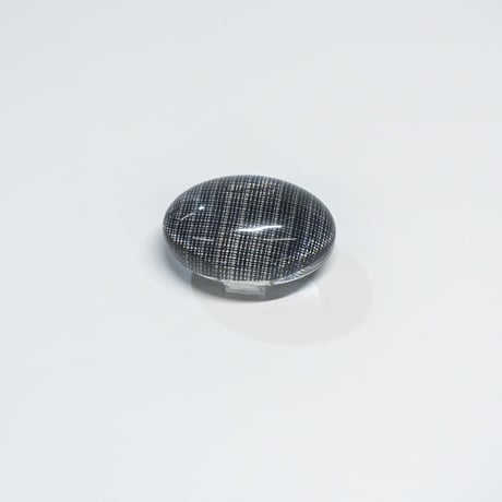 帯留　浮布〔clear cloth 〕/  楕円  縞　黒