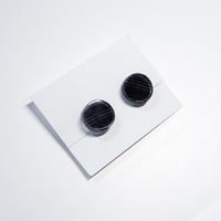 イヤリング　浮布〔clear cloth 〕/  丸 縞　黒