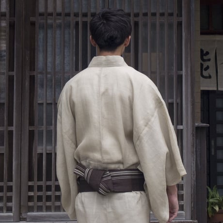 ［ まつり対象商品 ］能登上布  着物反物 / 色無地　濃紺