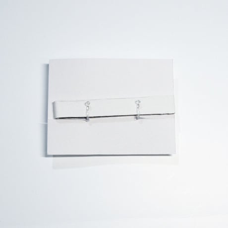 イヤリング　浮布〔clear cloth 〕/  丸四角 縞　薄青