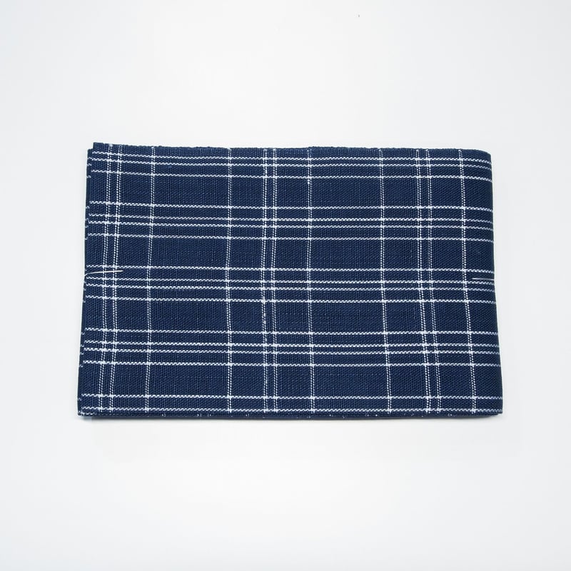 能登上布 半幅帯 / 格子 青 | 能登上布 公式ONLINE STORE
