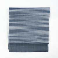 ［ 廃盤 ］　能登上布   八寸名古屋帯  /  霞　灰青