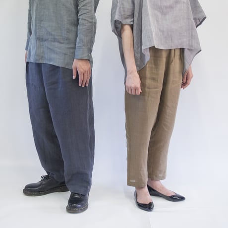 〔凛装〕 作務衣パンツ / 無地　茶