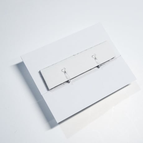イヤリング　浮布〔clear cloth 〕/  楕円 縞　灰緑