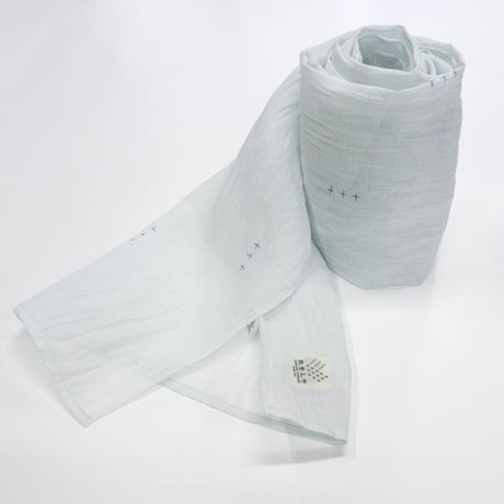 ストール　息吹 / 十字絣　薄青 / XL