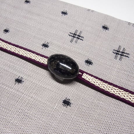 帯留　浮布〔clear cloth 〕 /  楕円  亀甲　白