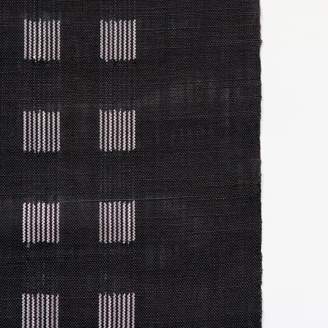 ［ まつり対象商品 ］能登上布   八寸名古屋帯  / 飛び市松　絣　黒