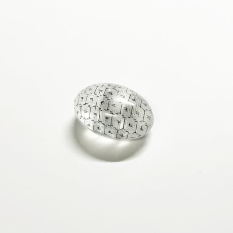 帯留　浮布〔clear cloth 〕 /  楕円  亀甲　白