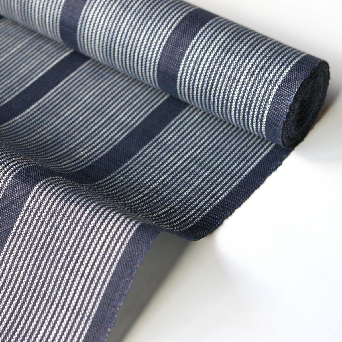 まつり対象商品 ］能登上布 八寸名古屋帯 / 万筋太縞 紺 | 能登上布