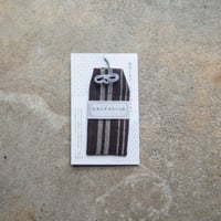 お守り小袋  / 縞　焦げ茶