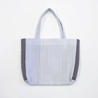 トートバッグ / 横型マチ有り / 縞　水色