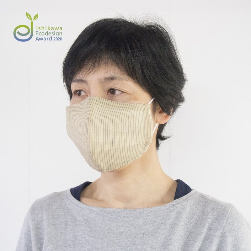 ひんやりマスクカバー / 金通縞 黒 | 能登上布 公式ONLINE STORE