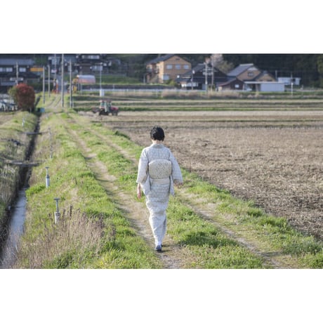 ［ まつり対象商品 ］能登上布  着物反物 / 色無地　濃紺