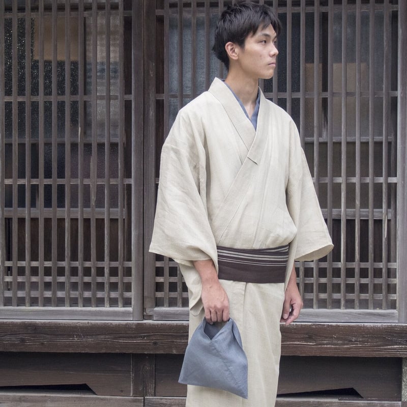 あづま袋 / 万筋 縞 薄黄緑 | 能登上布 公式ONLINE STORE