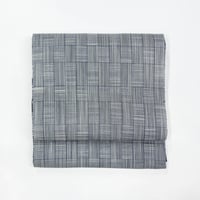 ［ まつり対象商品 ］能登上布   八寸名古屋帯  /  網代格子　濃紺