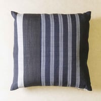 クッション 組布　大 / 網代 縞　黒