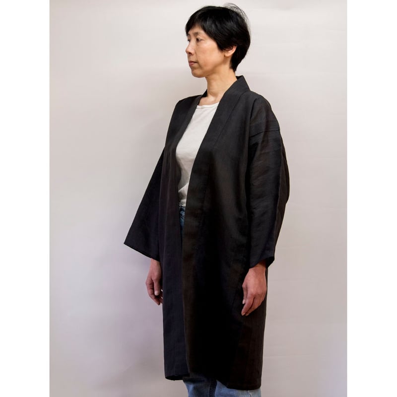 羽織コート / 縞 黒 | 能登上布 公式ONLINE STORE