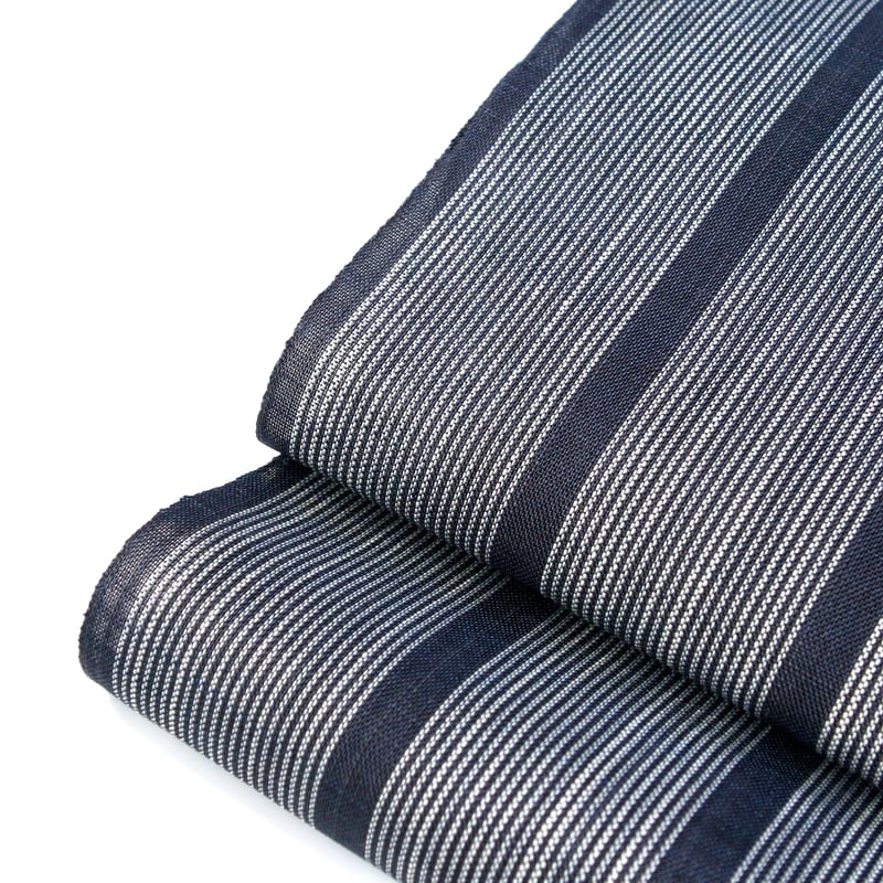 まつり対象商品 ］能登上布 八寸名古屋帯 / 万筋太縞 紺 | 能登上布