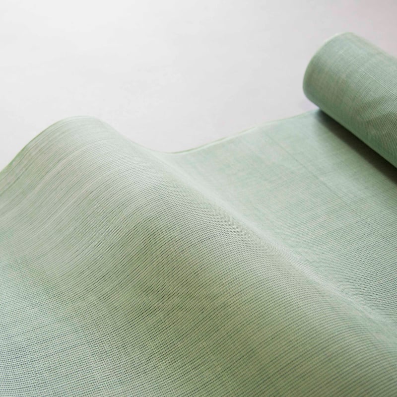 織元在庫品 ］能登上布 着物反物 / 万筋 白緑 | 能登上布 公式ONLINE STORE