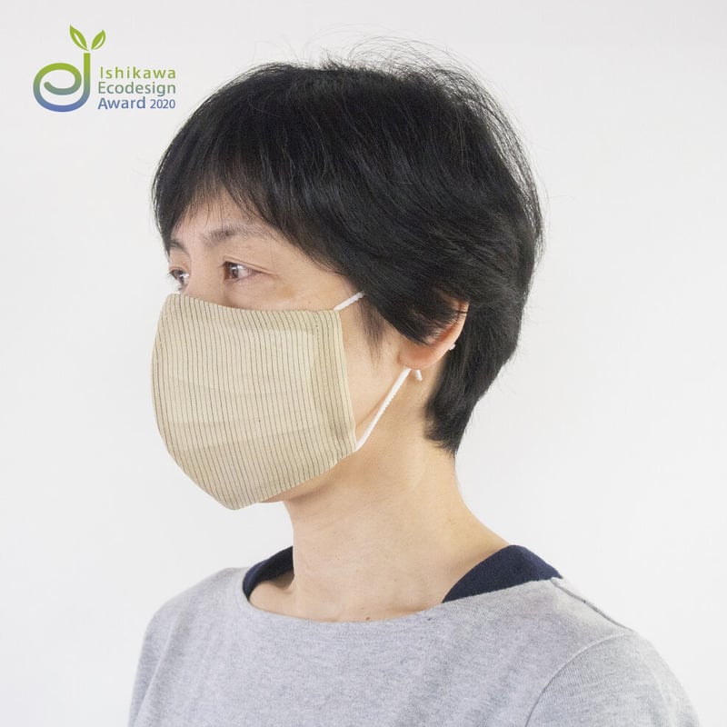 ひんやりマスクカバー / 金通縞 黒 | 能登上布 公式ONLINE STORE