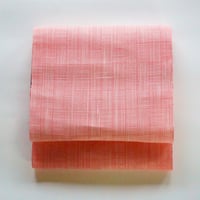［ まつり対象商品 ］能登上布   八寸名古屋帯  / 網代格子　珊瑚