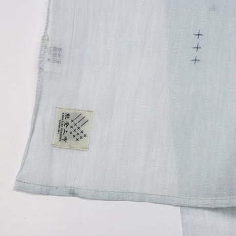 ショートストール　息吹  / 十字絣　薄青