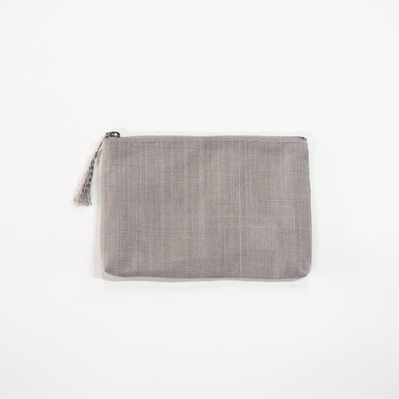ポーチ 絣房 小 / 無地 グレー | 能登上布 公式ONLINE STORE