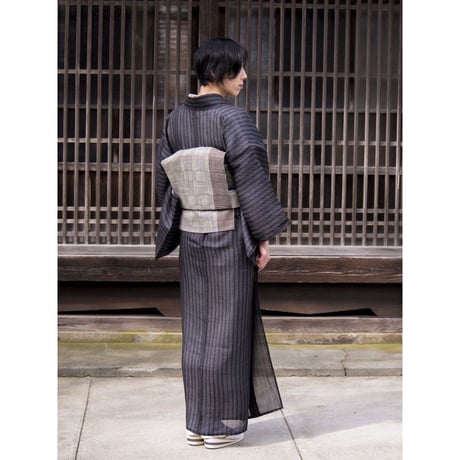 ［ まつり対象商品 ］能登上布  着物反物 / 色無地　濃紺