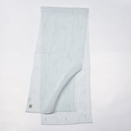 ストール　息吹 / 十字絣　薄青 / XL