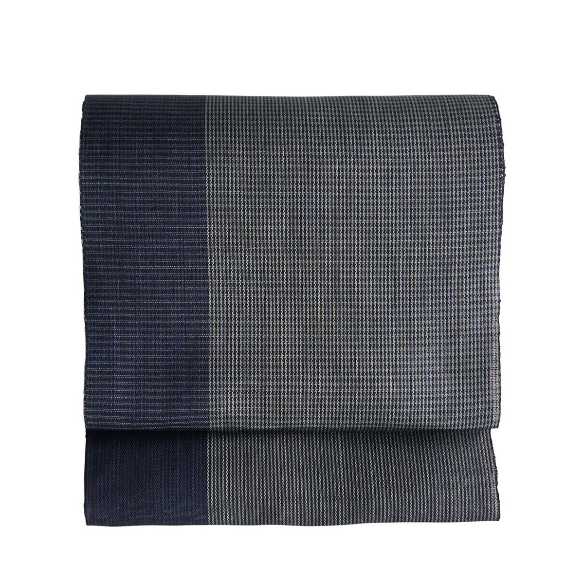 織元在庫品 ］能登上布 八寸名古屋帯 / 千鳥格子 紺 | 能登上布