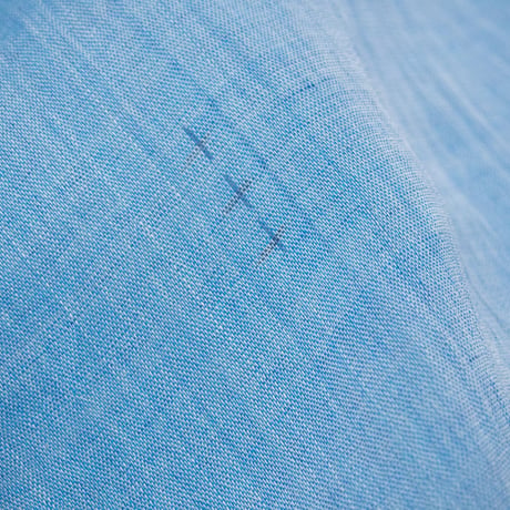 ストール　息吹 / 十字絣　青 / XL