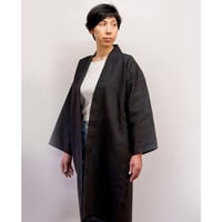 羽織コート / 縞　黒