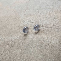 イヤリング　浮布〔clear cloth 〕/  楕円 亀甲　濃灰